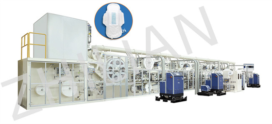 Máquina de fabricação de absorventes higiênicos totalmente automática para senhoras 1200 peças/min